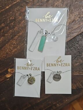 Be Mint Bar Pendant Necklace in Mint Green, Butterfly & Hustle Necklace Charms